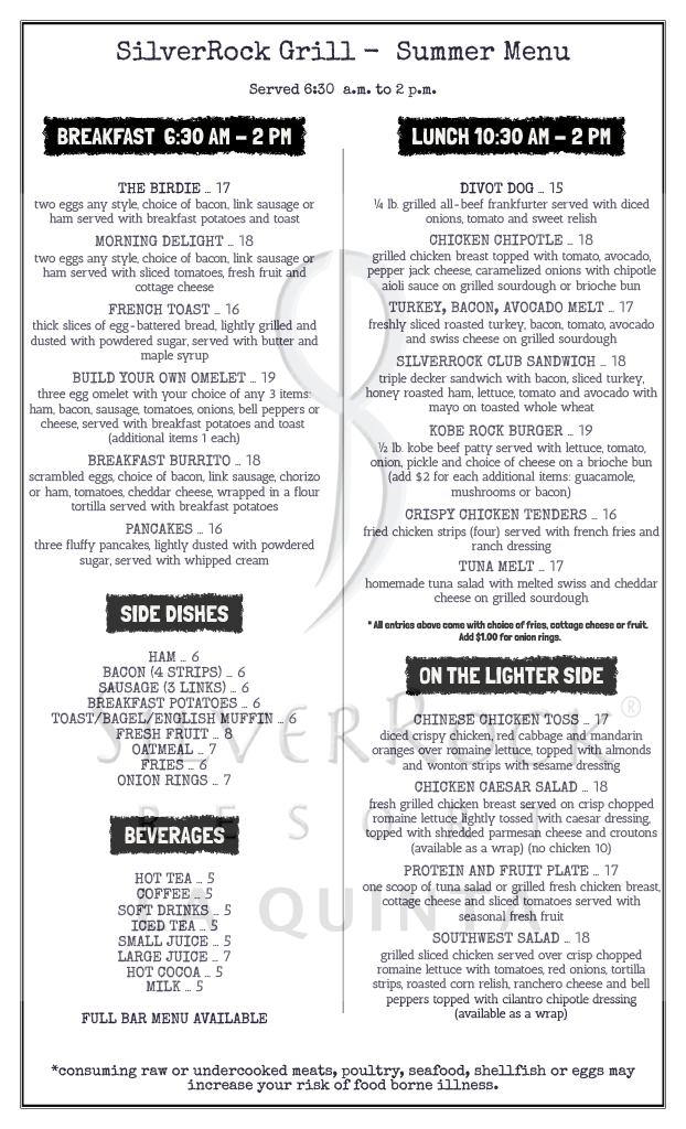 Summer Menu - PDF linked